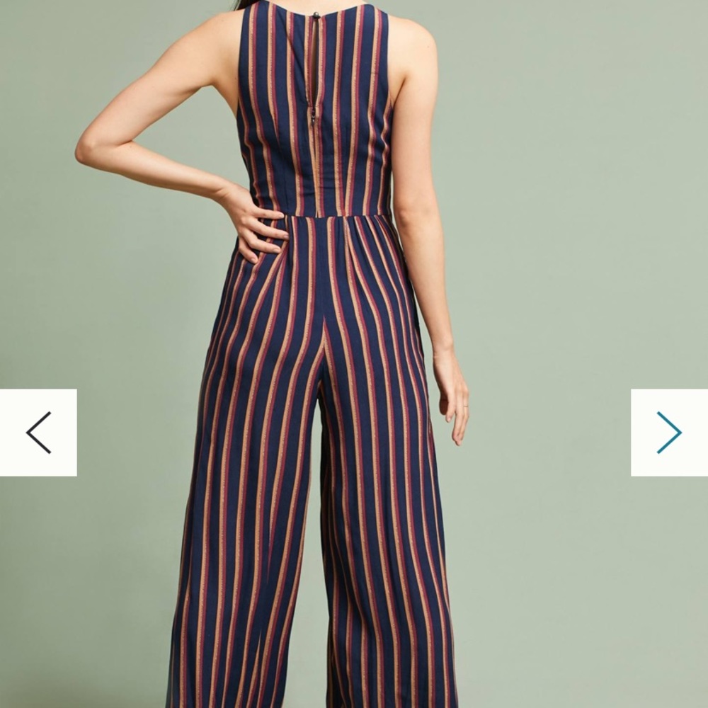 Striped Tie Front Jumpsuit Anthropologie - Picture 5 of 11